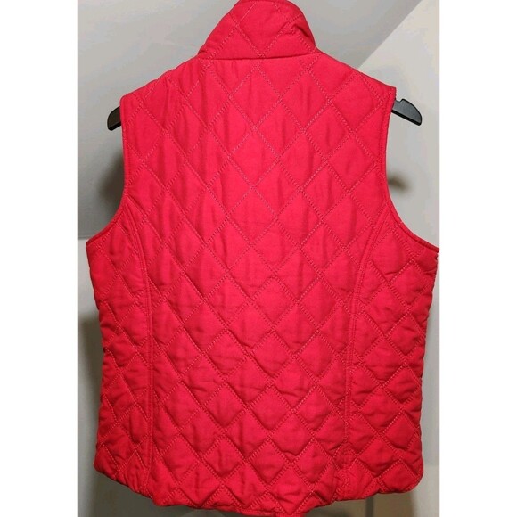 Jane Ashley Women's Size XL Festive Red Quitted Vest w/ Pockets - Picture 2 of 10